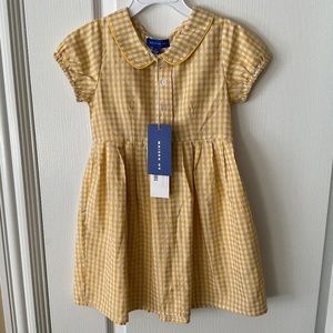 NEW Maison Me Emmalyn Short Sleeve Collard Dress Size 4T in “Marigold Check”